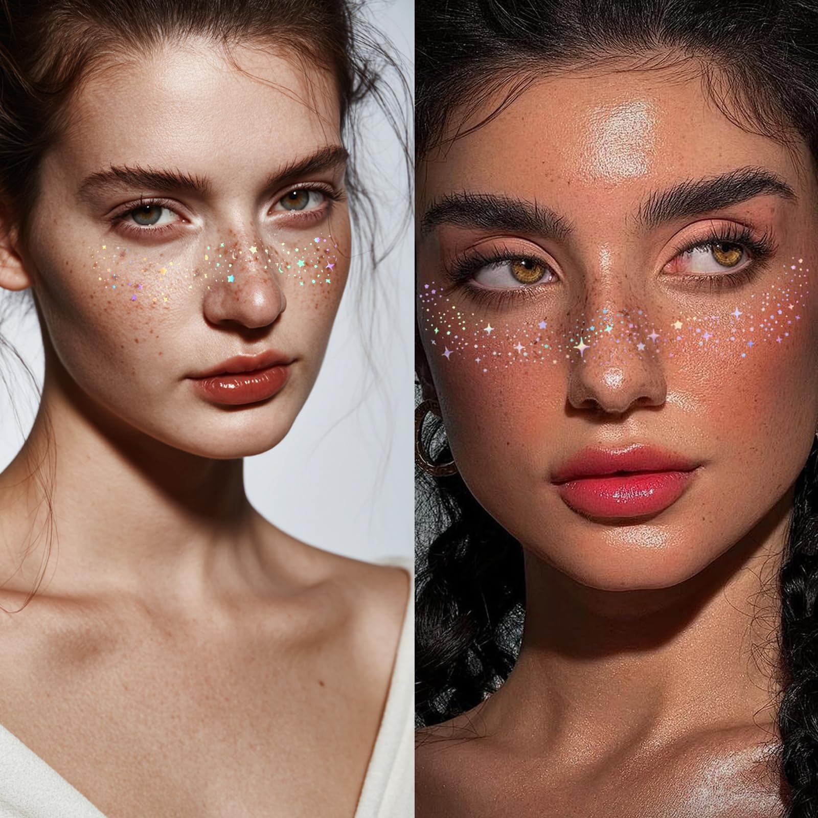 Anmubag Glitter Freckles brillo holográfico dorado para looks brillantes