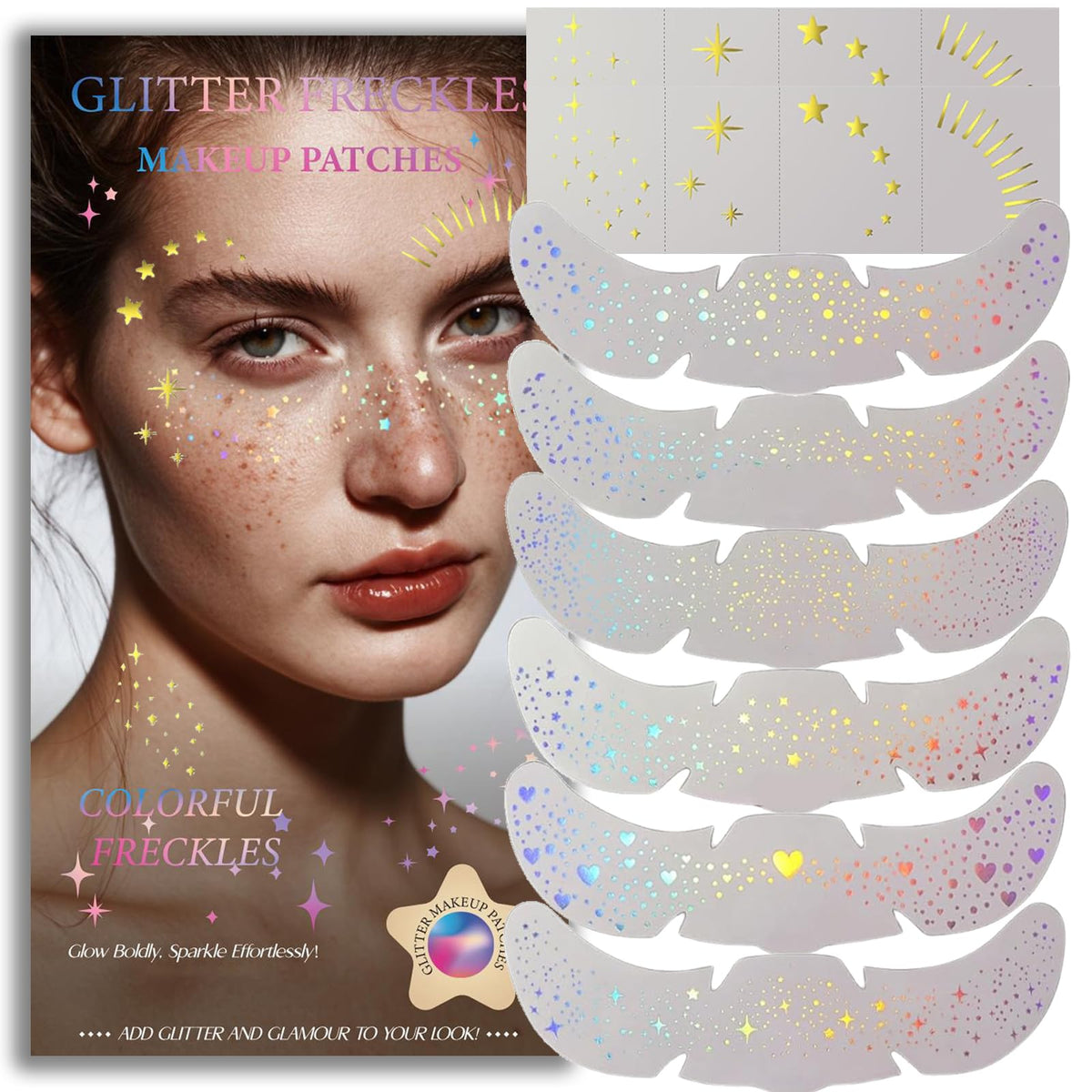 Anmubag Glitter Freckles rostro-tatuaje brillo para looks de festival