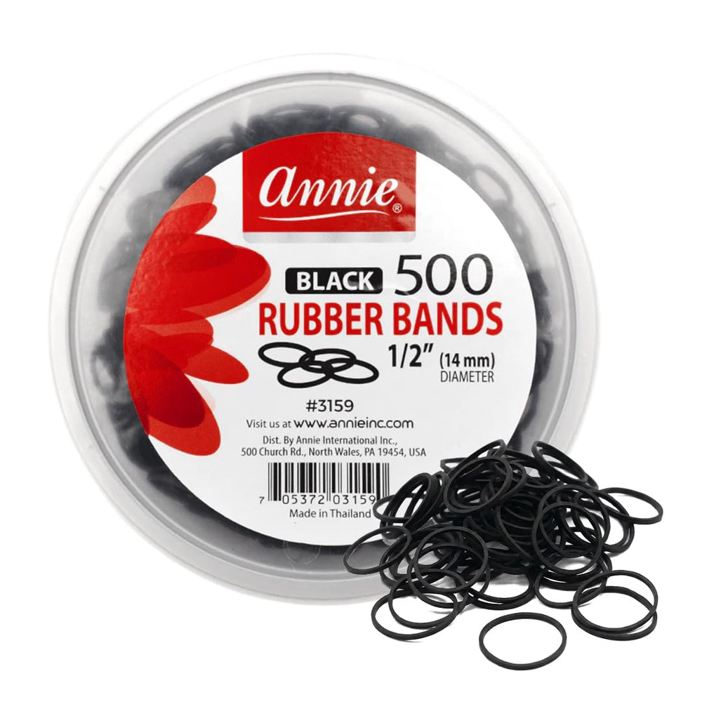 Annie: bandas elásticas 14mm en caja de 500, agarre seguro para uso diario.