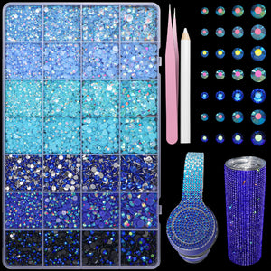 AnoleAir brillantes resina azul base plana 3–6 mm para uñas y manualidades