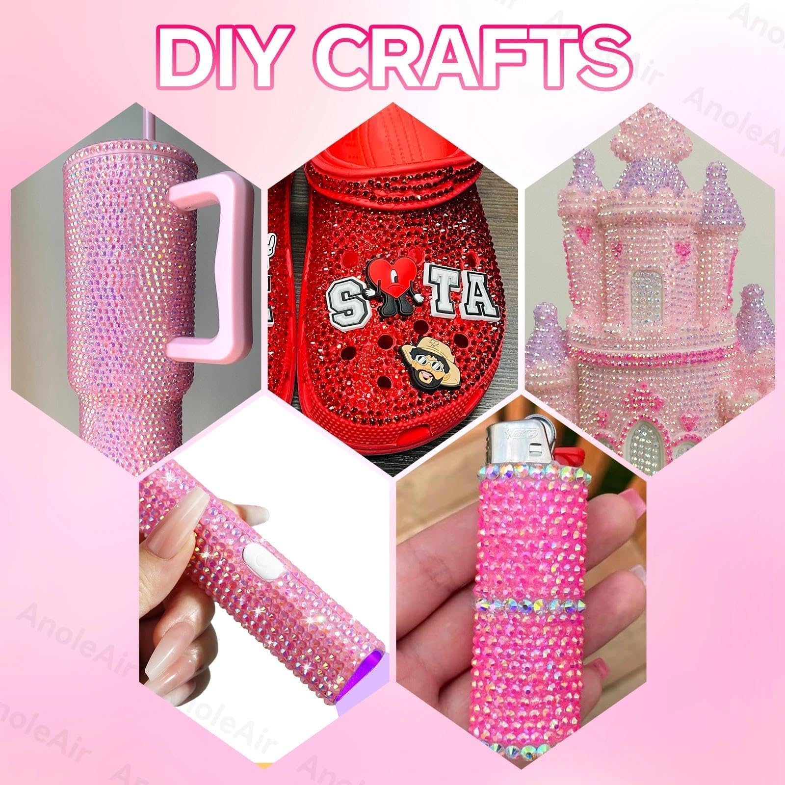 AnoleAir proyecto de manualidades con piedras rosa inspira creatividad