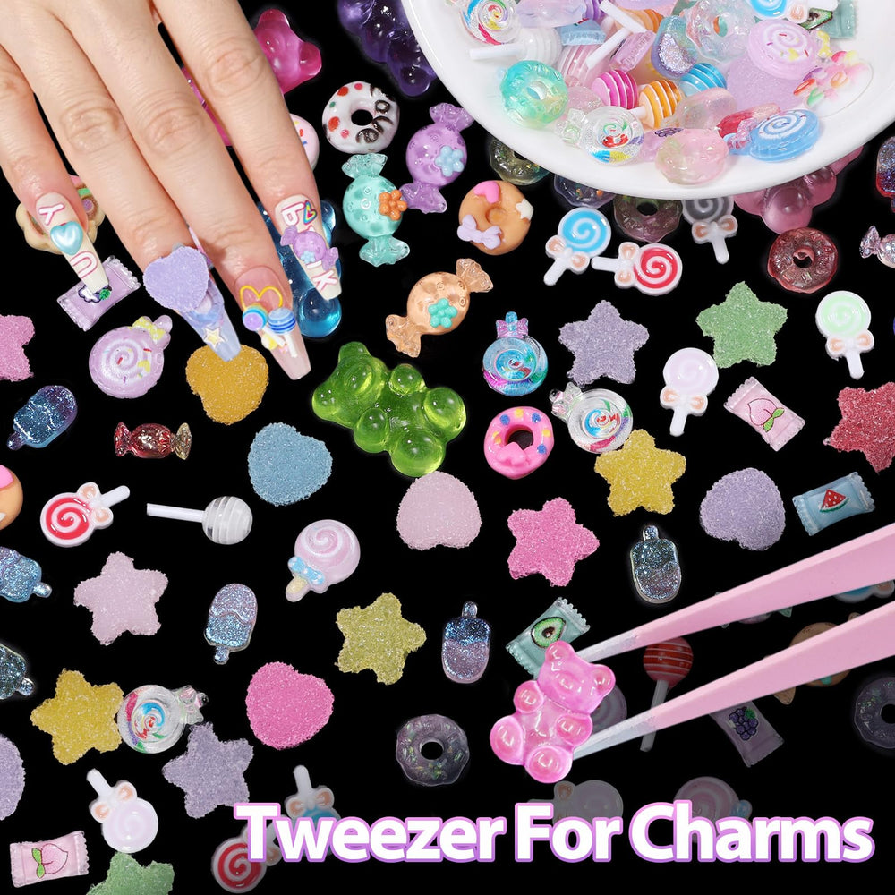 Anower Charms paletas-uñas: ideal para decorar uñas con temática caramelo.