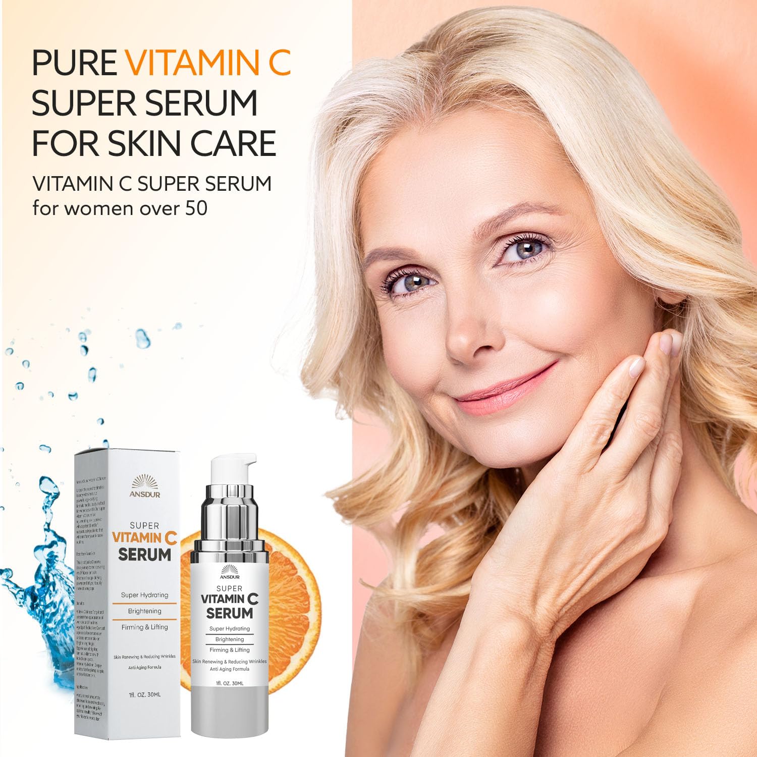 ANSDUR Suero Vitamina C, aplicador gotero facilita dosis y absorción