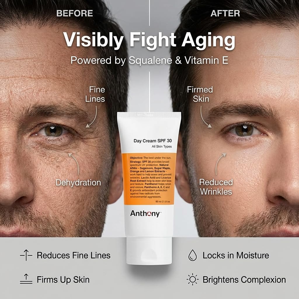Anthony Crema Día SPF 30 textura ligera que se absorbe sin grasa.