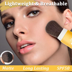 Anweina Polvo con Cepillo Integrado, fijación duradera para maquillaje
