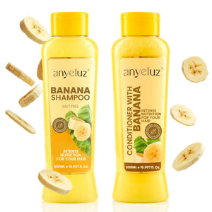 ANYELUZ Champú de Banana hidratante, botella-vertido: inicia la hidratación para cabello seco