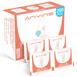 ANYINS desmaquillante de esmalte, 200 piezas, eliminación suave y eficiente