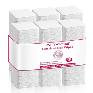 ANYINS toallitas uñas sin pelusa para uñas limpias y secas
