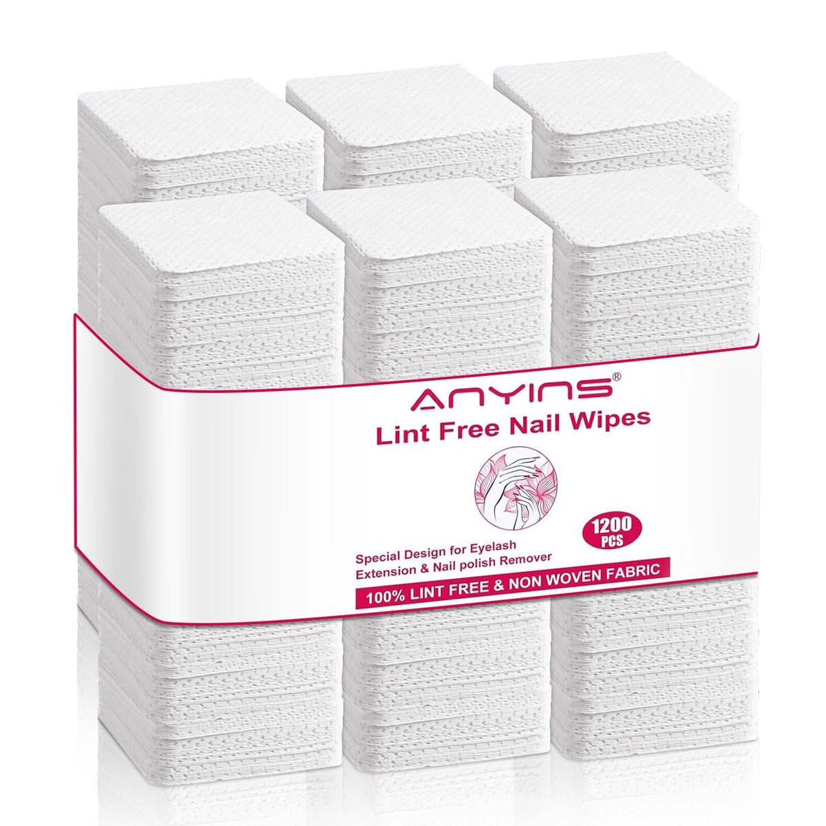 ANYINS toallitas uñas sin pelusa para uñas limpias y secas