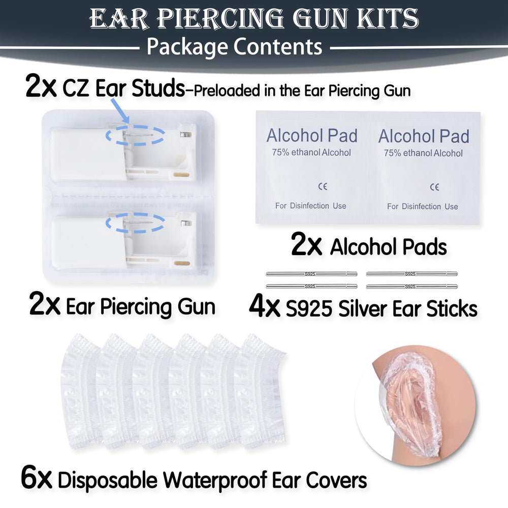 Anzero puntas pre-cargadas 20G para oreja, aptas para piel sensible.