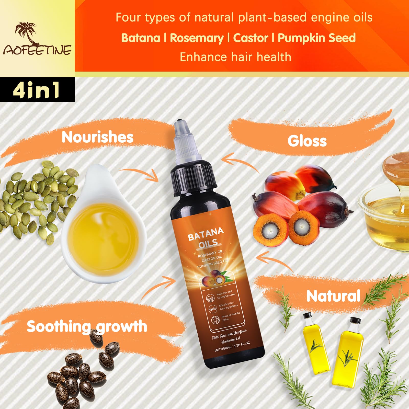 AOFEETINE Batana Aceite – textura rica que hidrata desde la raíz.