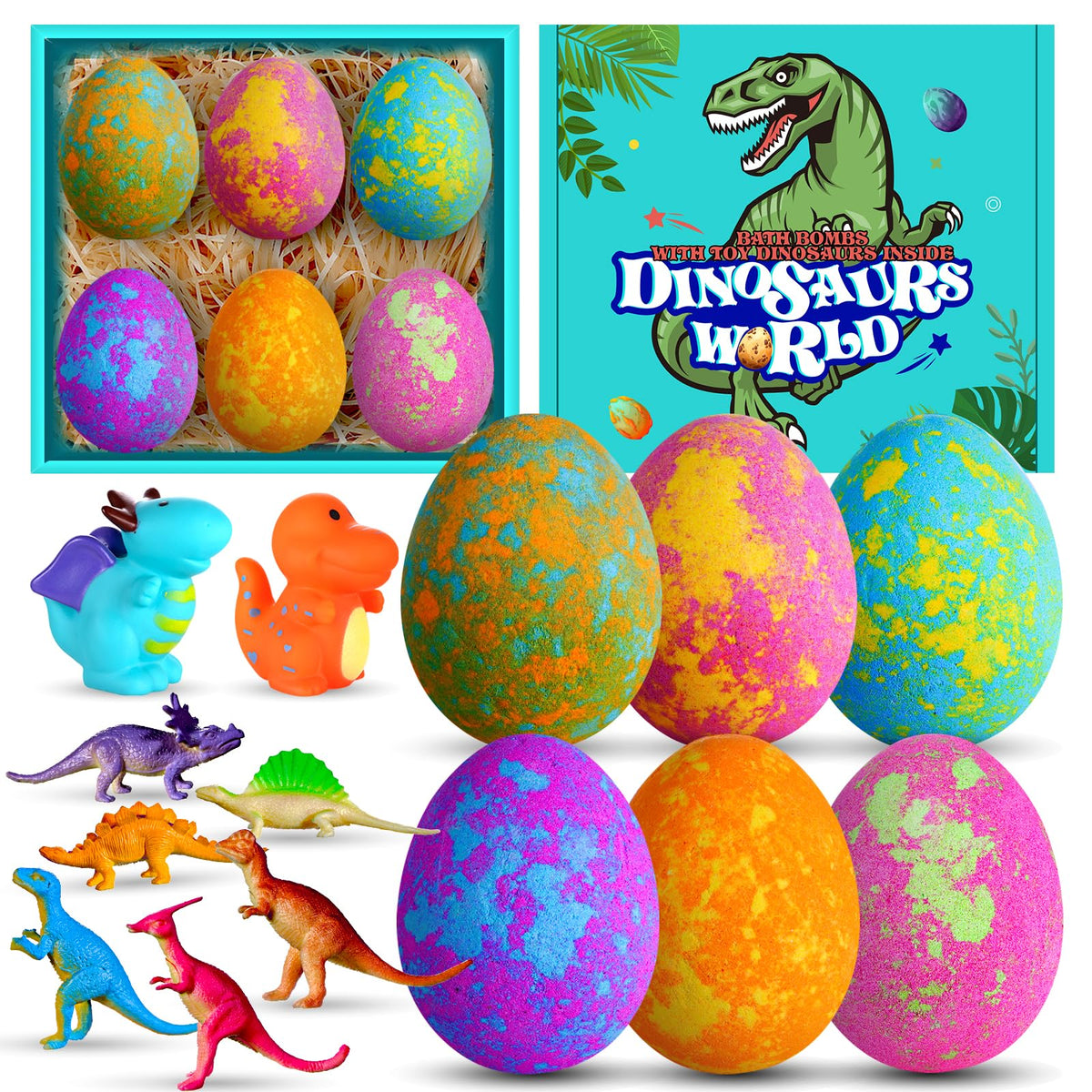 Aofmee bombas dinosaurio huevo empaquetado para regalo infantil