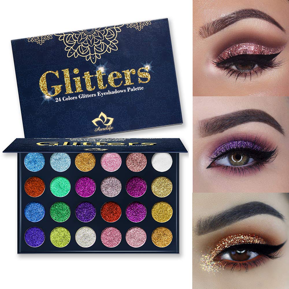Detalle de brillo purpurina Aolailiya para efectos glam duraderos.