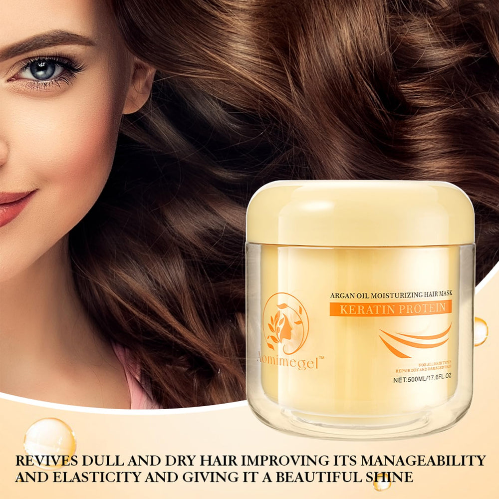 Aomimegel Detalle Ingredientes Cabello Colageno Queratina Argan: nutrición visible desde la primera aplicación