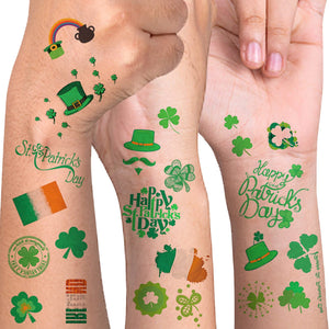 AOYOO tatuajes San Patricio, hoja trébol, perfecto para fiestas y recuerdos temporales