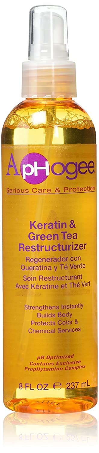 Aphogee queratina y té verde reestructurizador: botella para cabello, reduce la rotura.