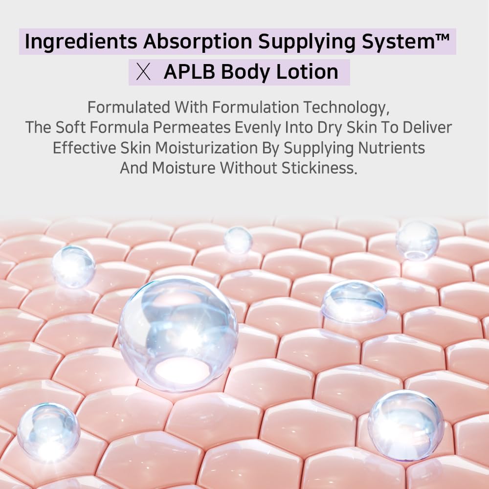 APLB Collagen EGF Peptide Body Lotion, manos aplicando crema para piel nutrida.