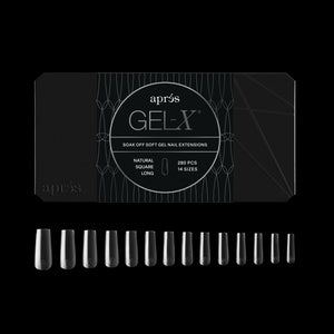 APRÉS Gel-X caja tips cuadrados natural, listo para manicura de calidad en casa o en el salón.