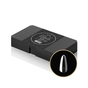 APRÉS Gel-X puntas naturales estileto corto para remodelaciones duraderas.