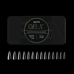 APRÉS Gel-X Stiletto: caja de 280 puntas para acabado profesional.