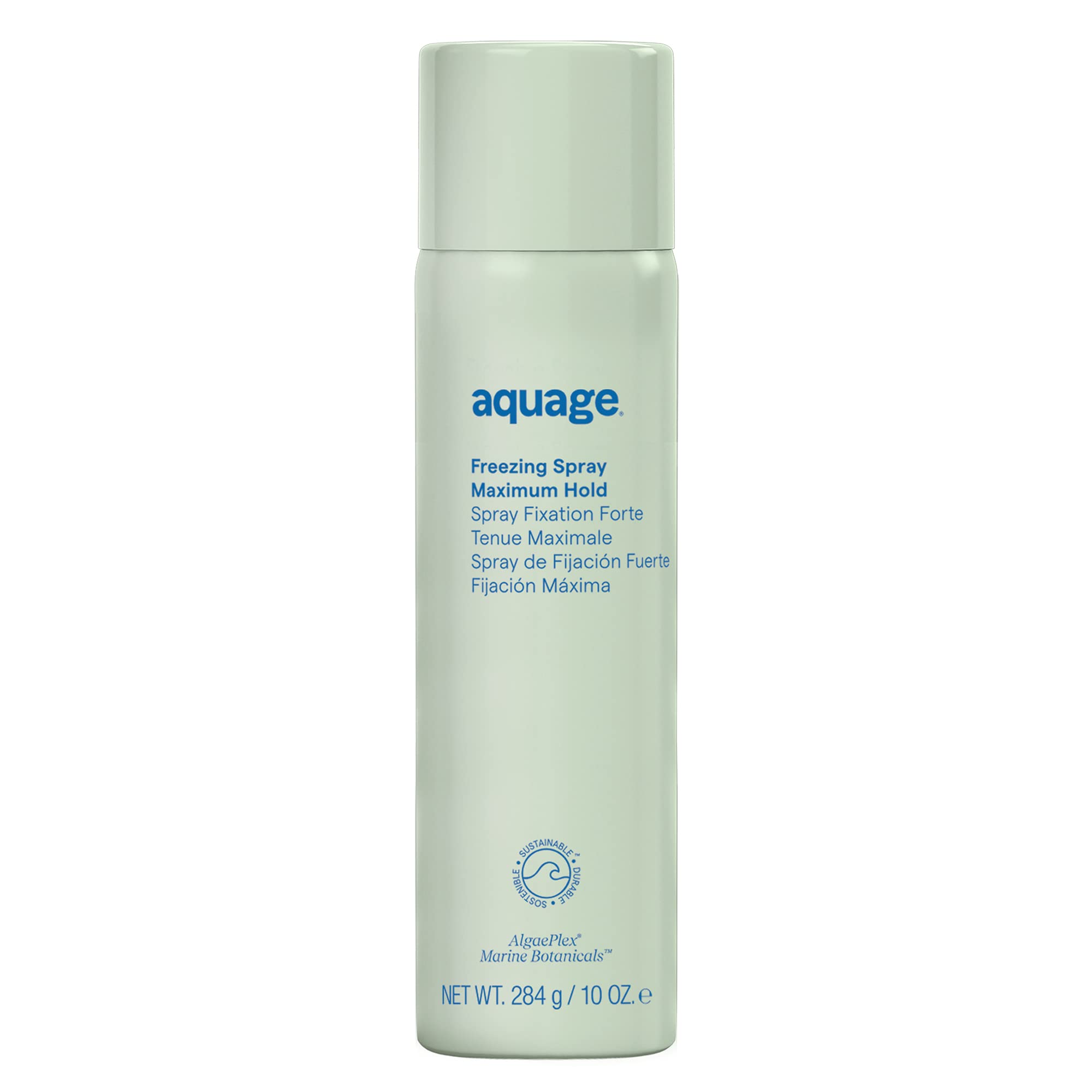 Aquage Freezing Spray en mano para fijación fuerte y suave sin residuo