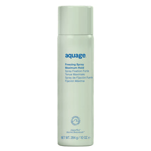 Aquage Freezing Spray en mano para fijación fuerte y suave sin residuo