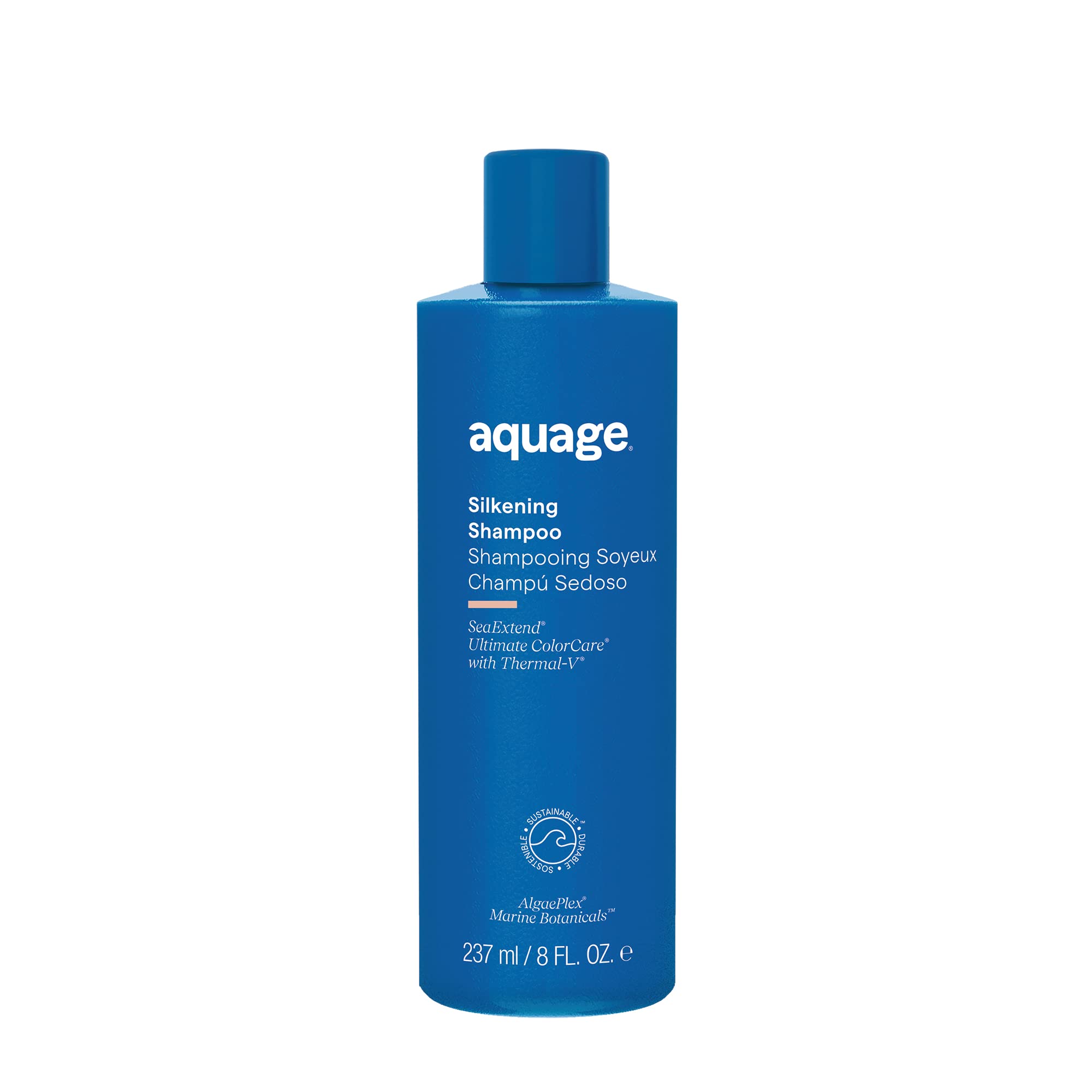 Aquage SeaExtend Silkening Champú: botella para uso diario en cabello áspero