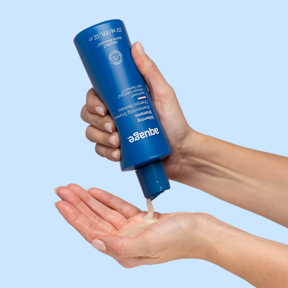 Cabello rizado más manejable tras el lavado con Aquage