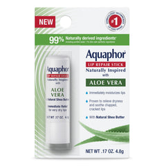 Aquaphor Barra Reparacion Labial Aloe Vera, aplicación suave para labios secos.