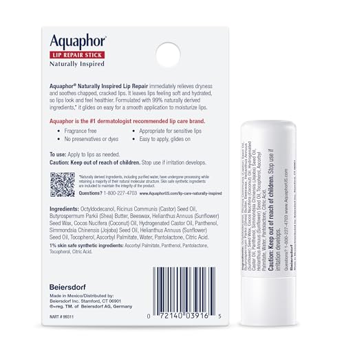 Ritual de cuidado de labios con Aquaphor Reparador.