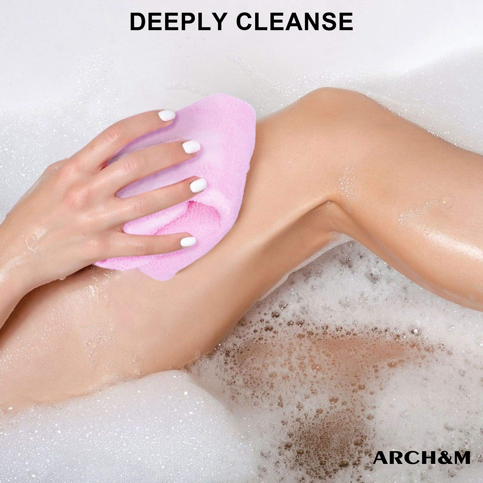 ARCH&M malla texturizada para exfoliación efectiva en brazos y piernas.