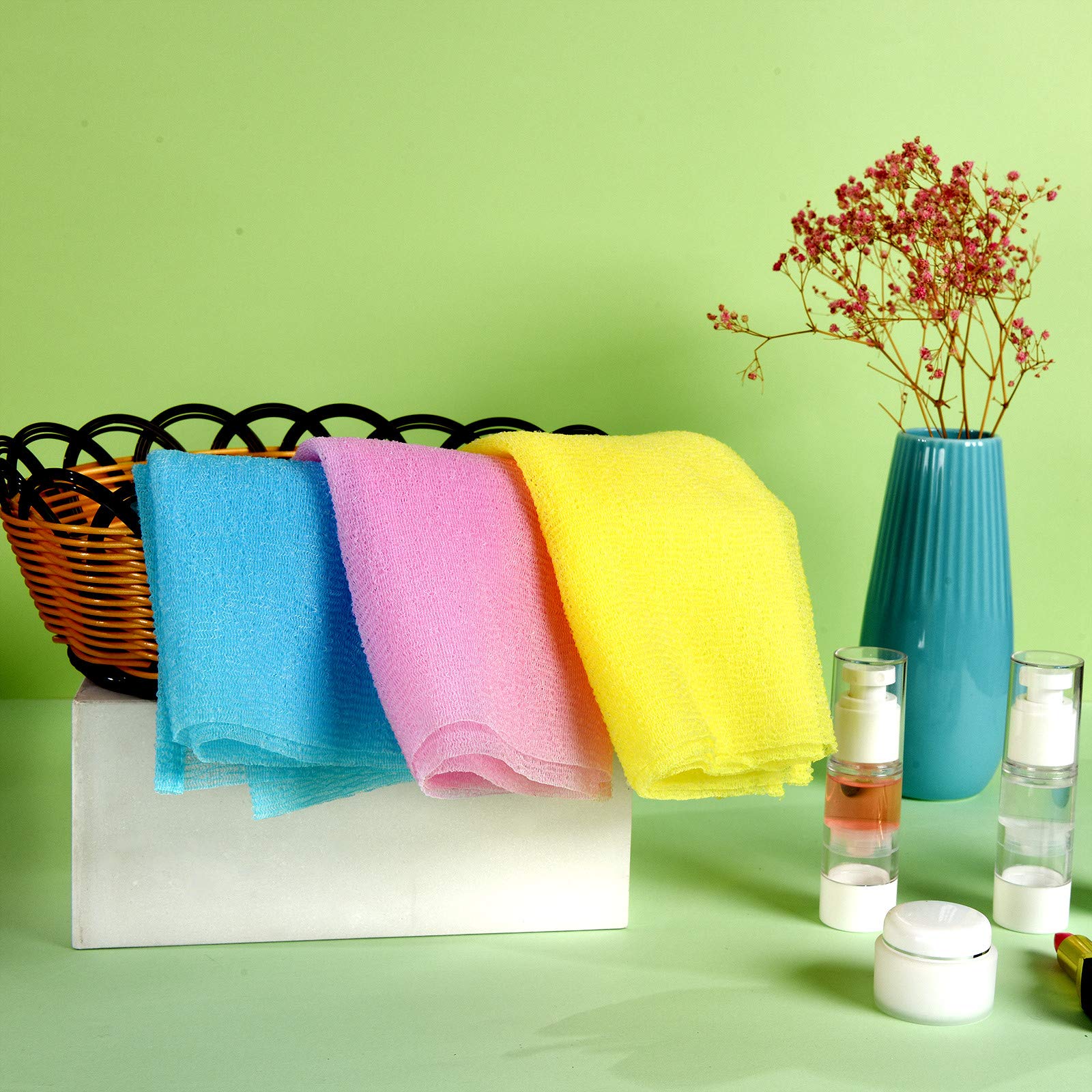 ARCH&M toalla exfoliante nylon práctica, lavable a máquina y de larga vida.