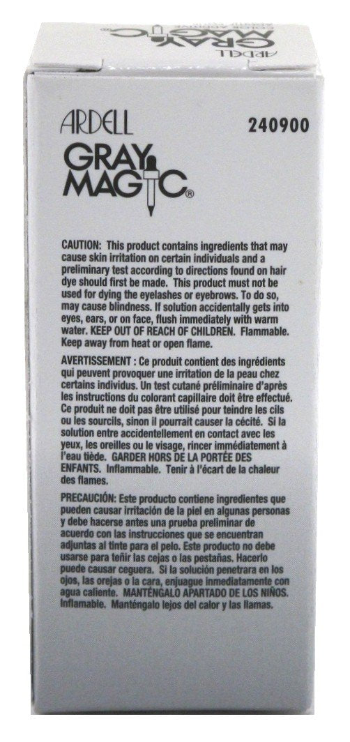 Ardell Magia Gris, botella, detalle de etiqueta para uso rápido.
