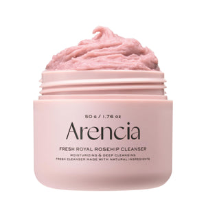 Arencia Rosehip botella del limpiador diario con brillo suave.