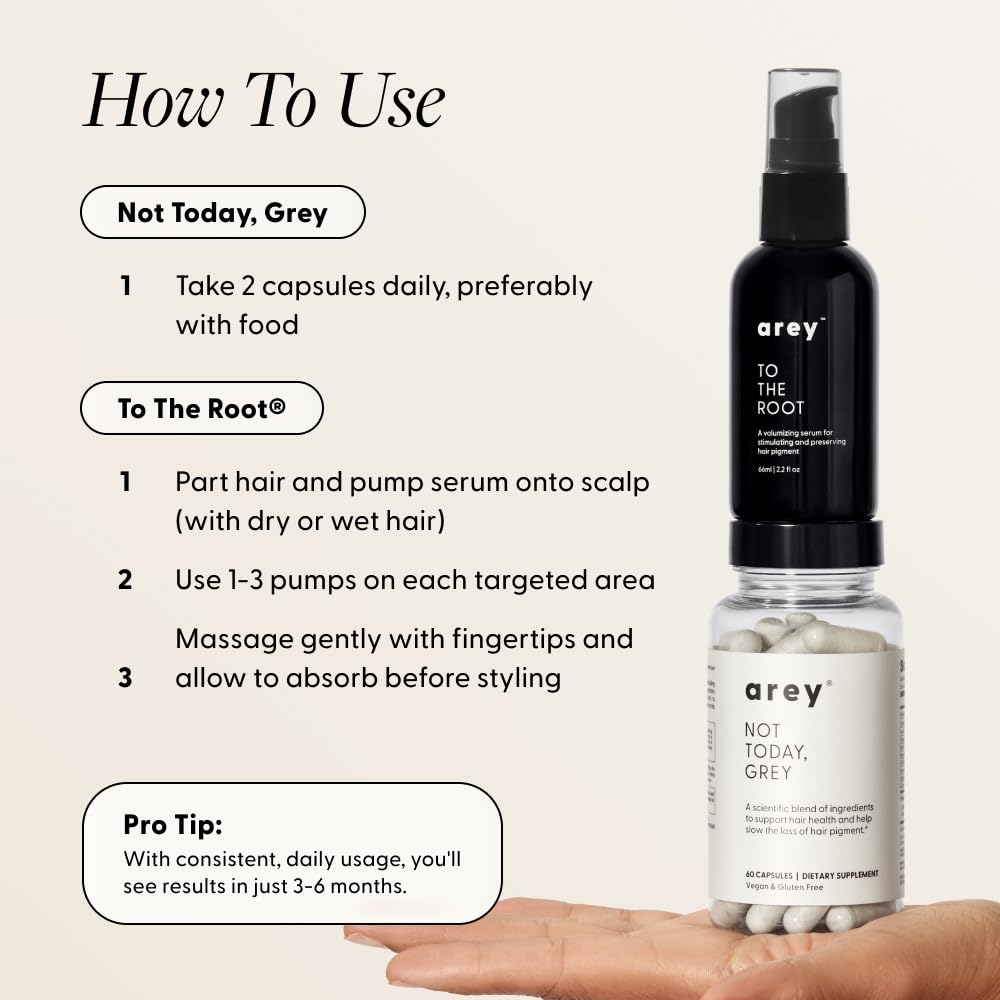 Arey Sistema Diario Dos Capsulas Diarias: rutina simple para cabello sano.