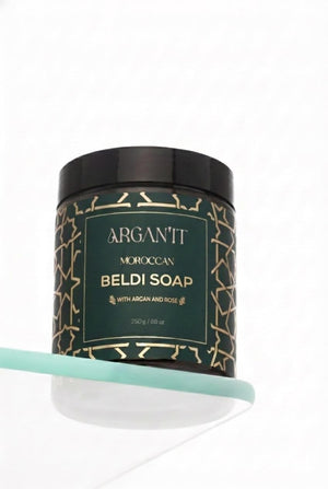 Jabón beldi negro Argan' It con neroli y rosas para limpieza suave de la piel
