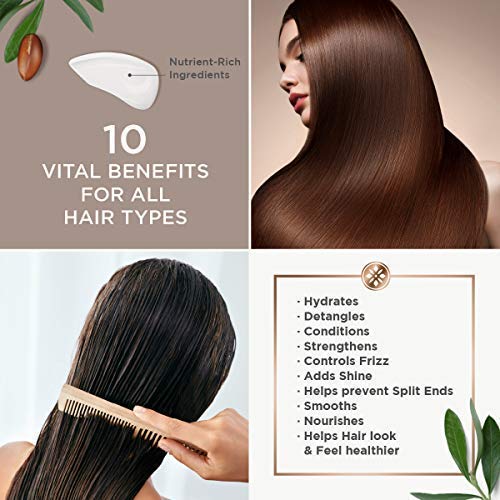 Cabello con brillo sedoso gracias a Argan Magic 10 en 1.