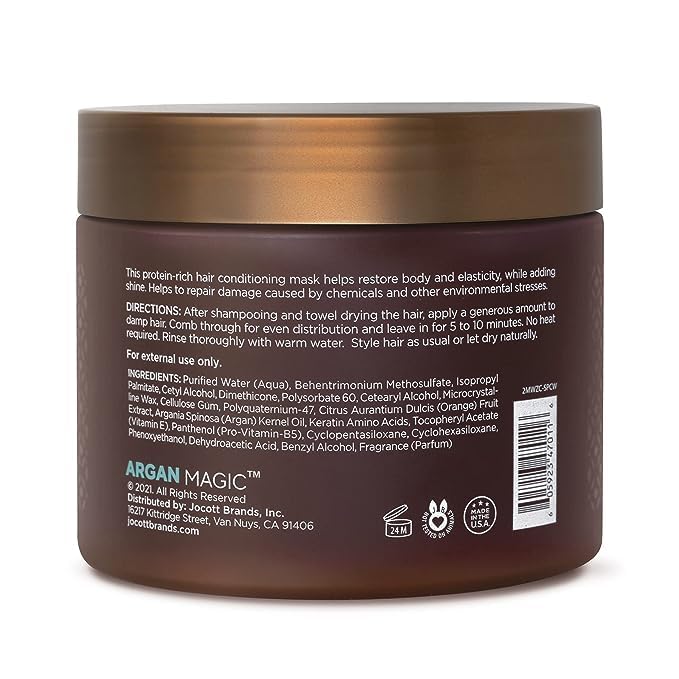 Argan Magic Mascarilla Restauradora Capilar, aplicación suave para rehidratar cabello áspero.