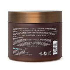 Argan Magic Mascarilla Restauradora Capilar, aplicación suave para rehidratar cabello áspero.