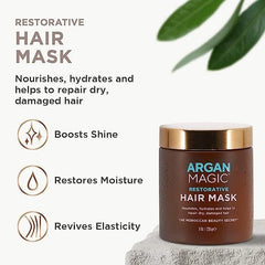 Argan Magic Mascarilla Restauradora Capilar, restaura elasticidad y brillo.