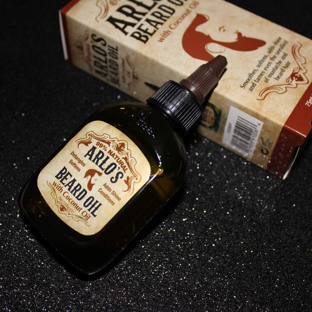 Primer plano de barba cuidada gracias a Arlo's Barba Original.
