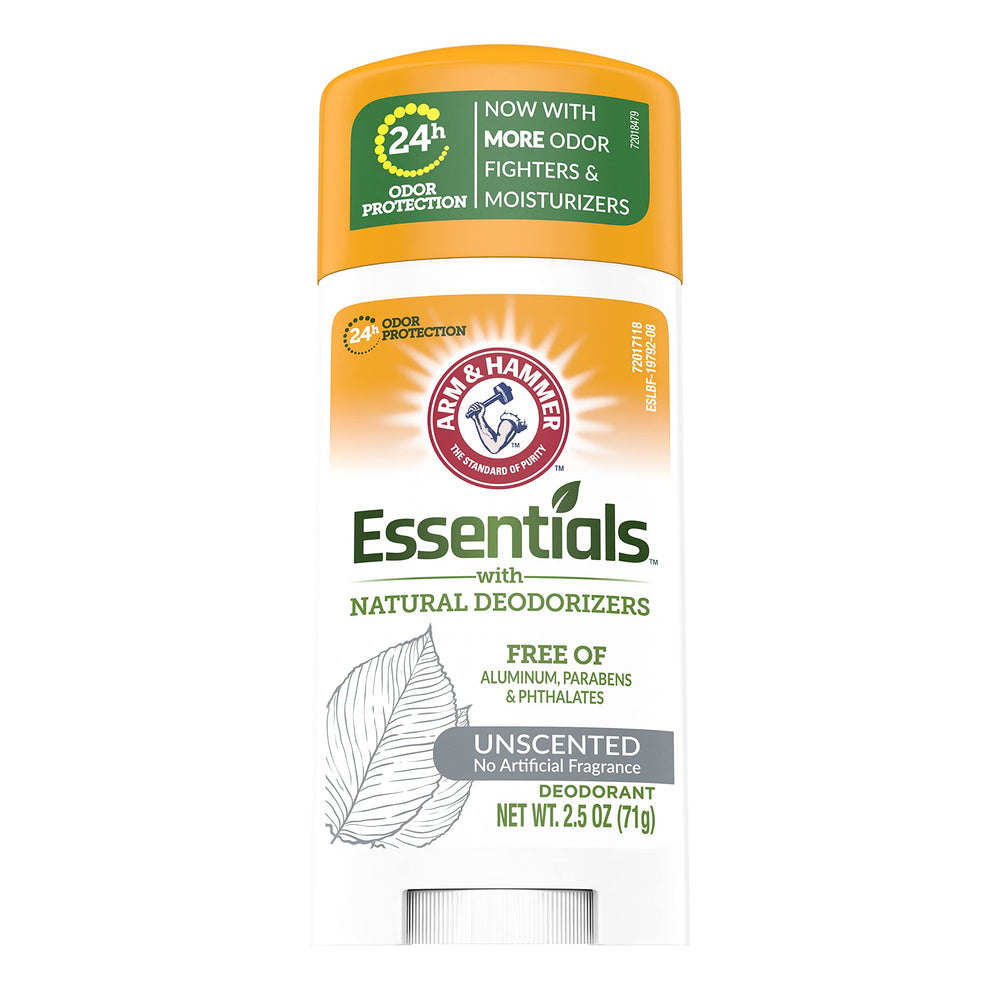 Arm & Hammer Desodorante Essentials sin fragancia, barra sólida para uso diario