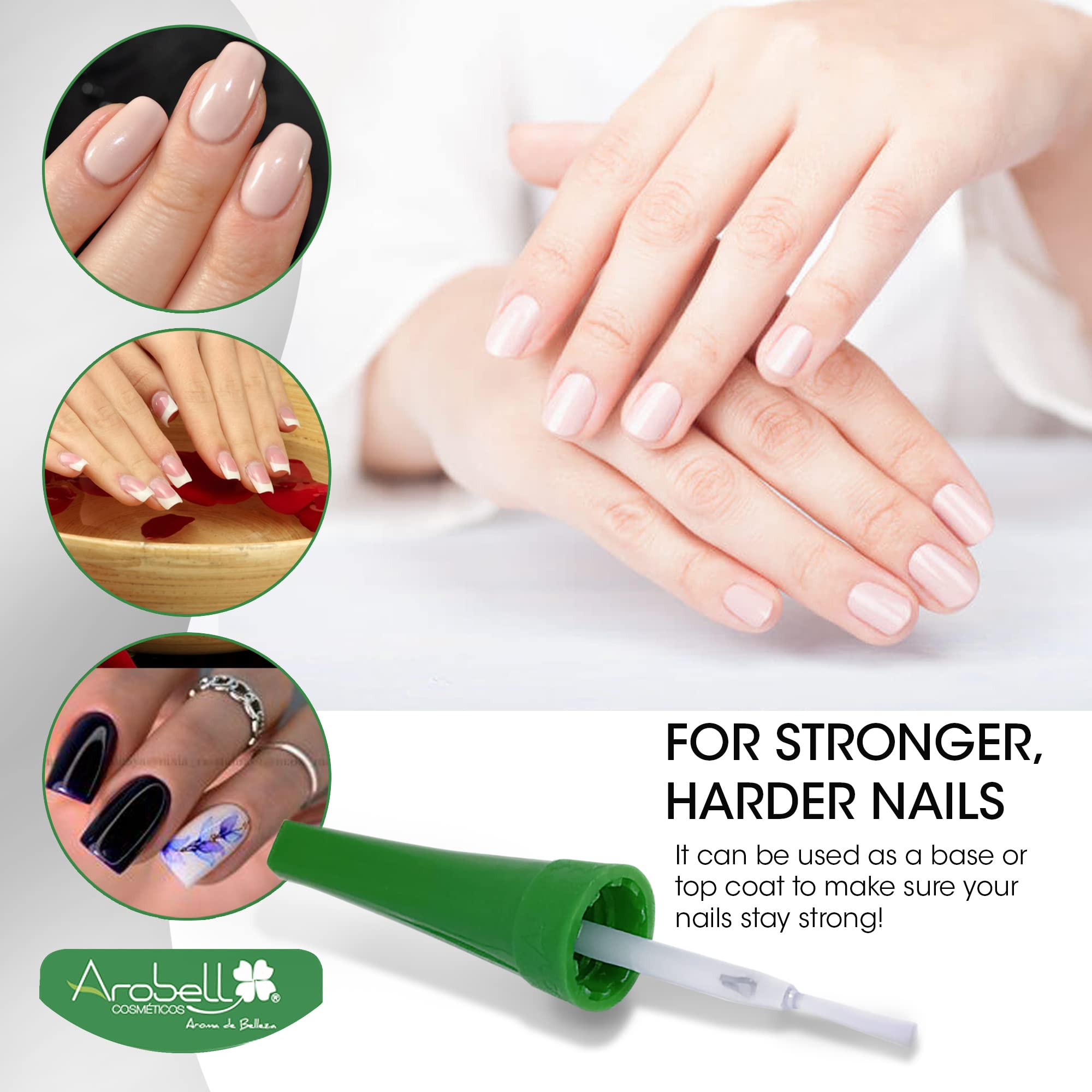 AROBELL Base-capa uñas: protege y prolonga la durabilidad de la manicura.