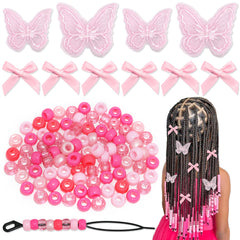 AROCOOY lazo rosa degradado para trenzas, realza un look coqueta