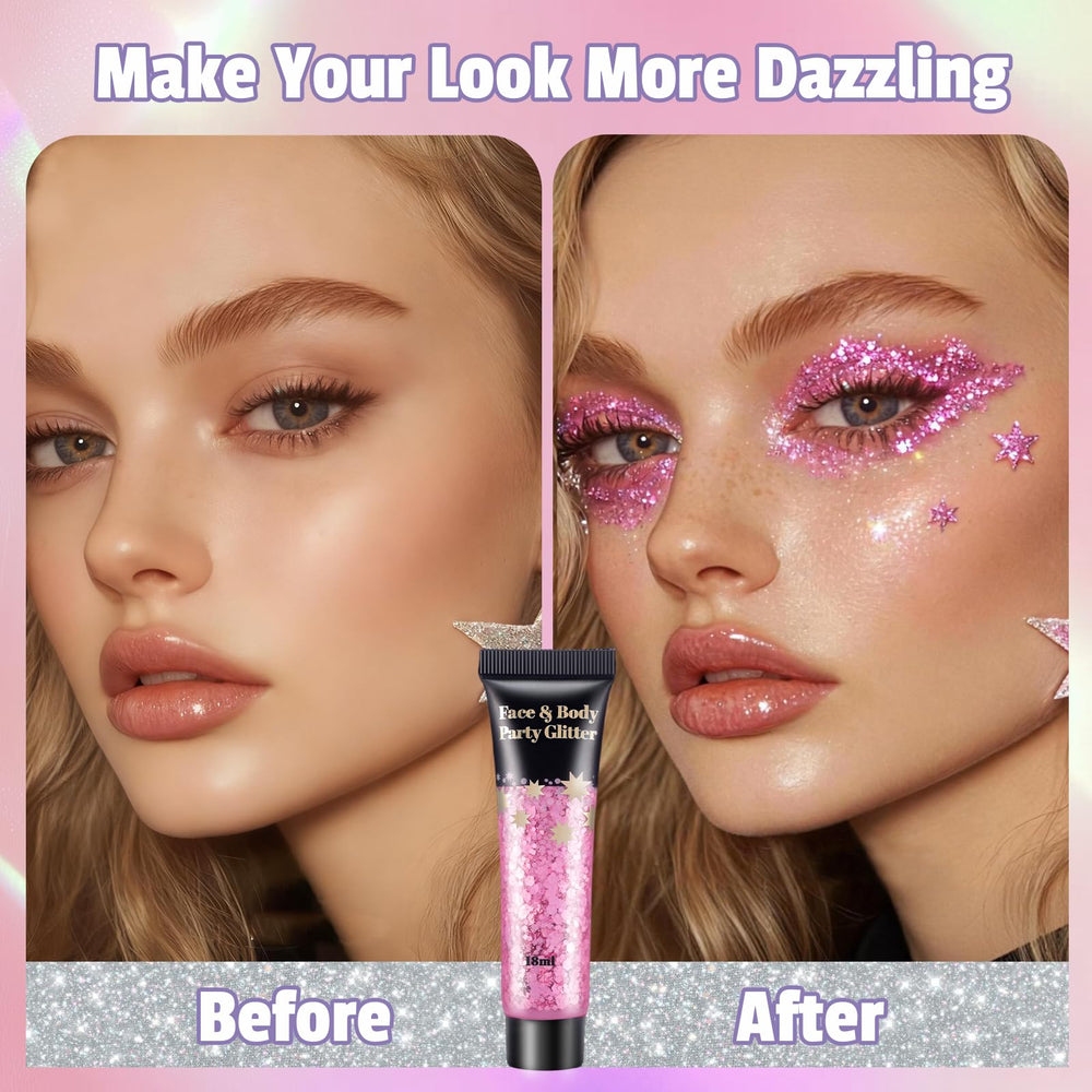 AROIC glitter con diseño unicornio para looks de cuento y disfraces.