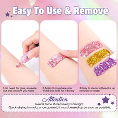 AROIC glitter de remoción fácil con agua y jabón, sin complicaciones.