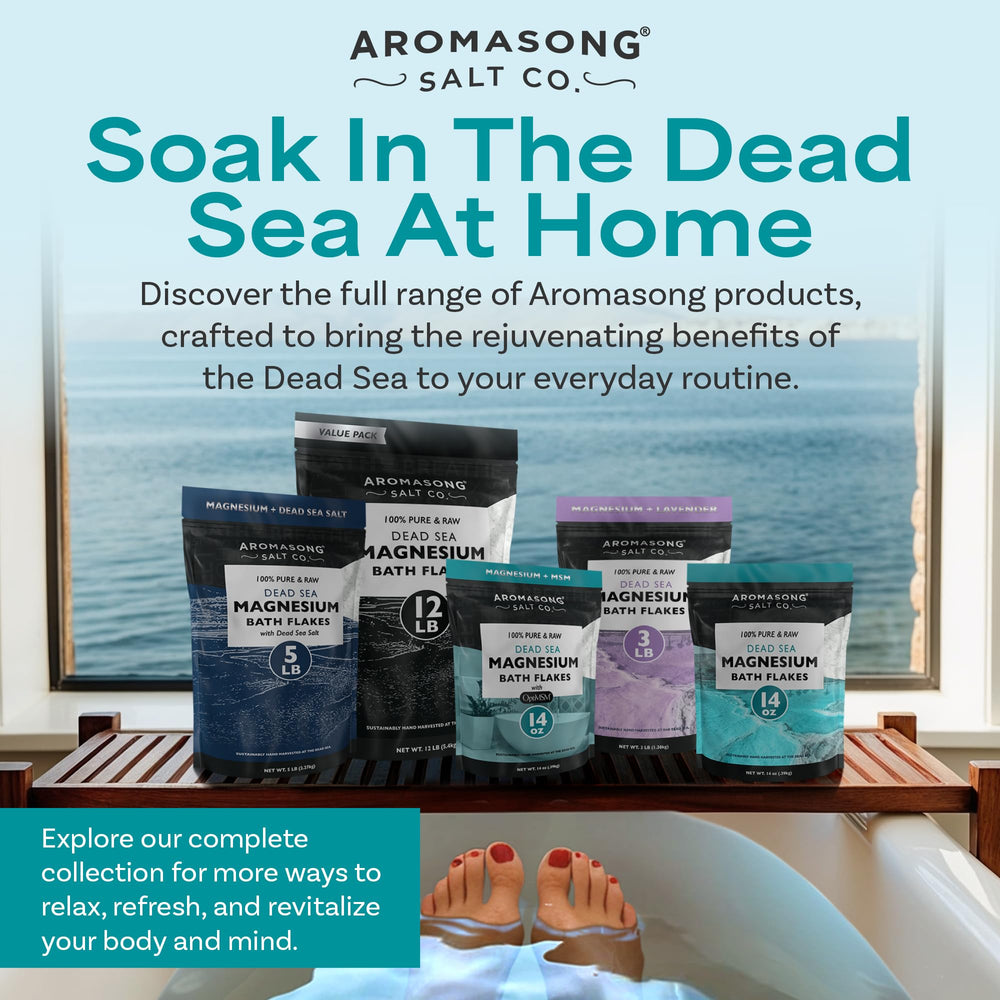 Aromasong pies relajados en baño, cuidado de pies con magnesio.