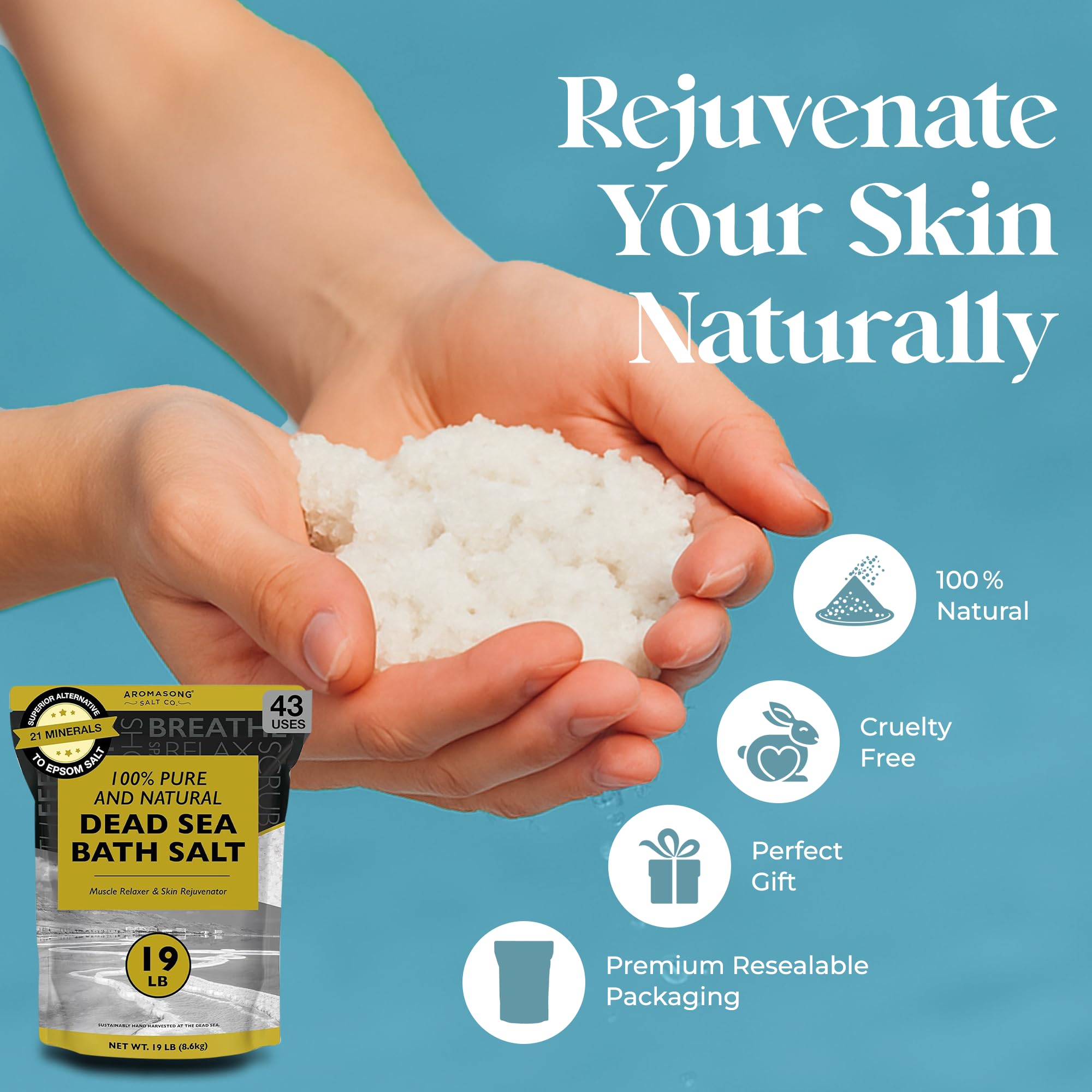 Aromasong Sal de Mar Muerto exfoliación para piel suave