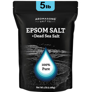 Aromasong Sal Epsom sin fragancia en botella para un remojo relajante