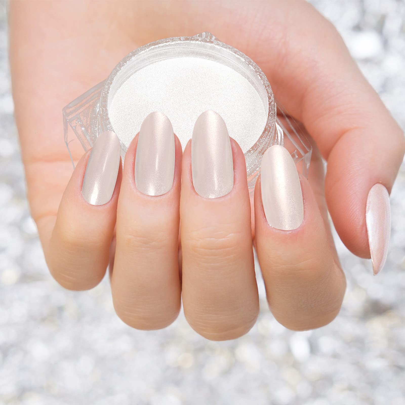 Polvo cromo Artdone para uñas naturales con brillo perceptible